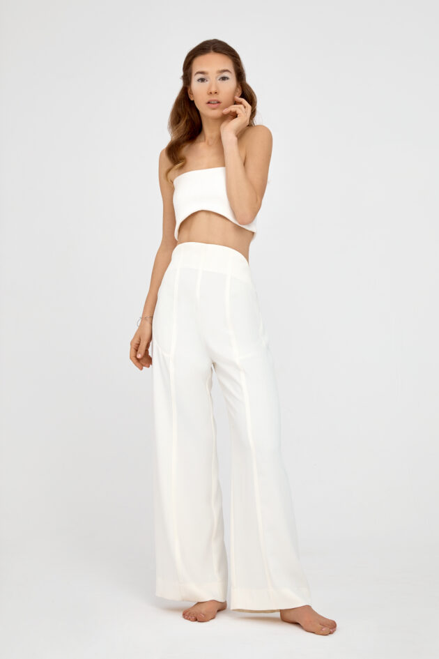 spodnie Dione white