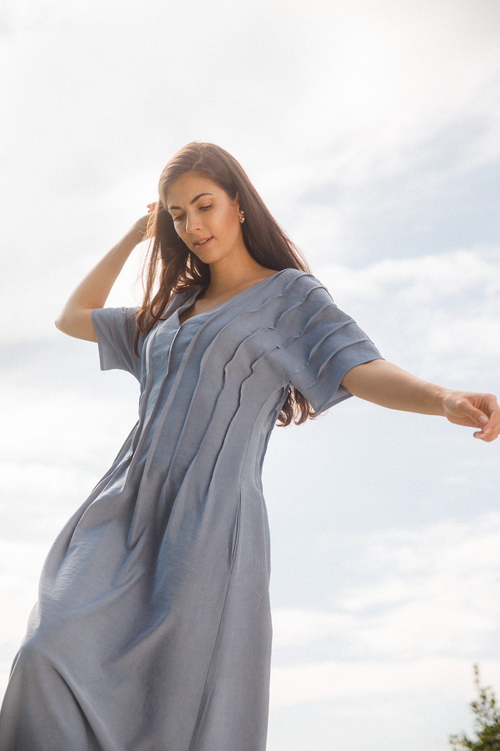 Sukienka maxi AURORA blue - obrazek 3