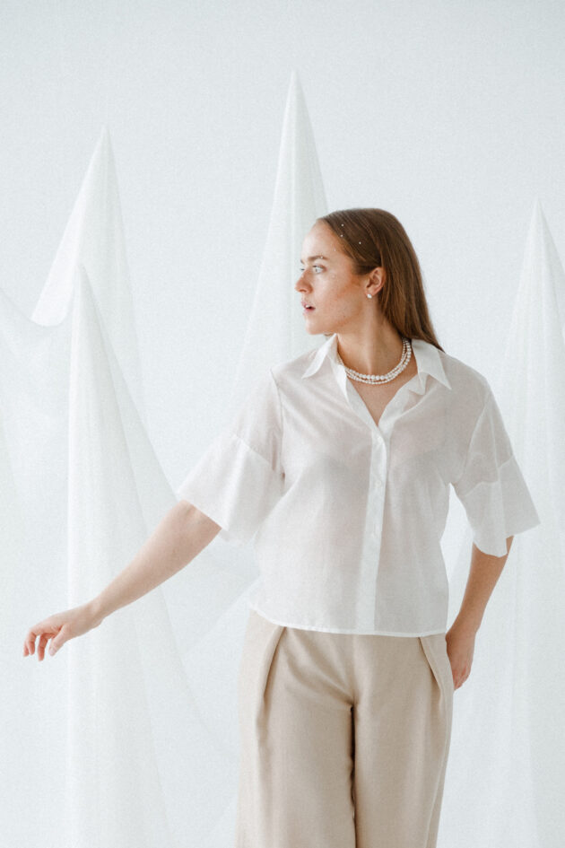 koszula z krótkim rękawem VEILA OFF-WHITE