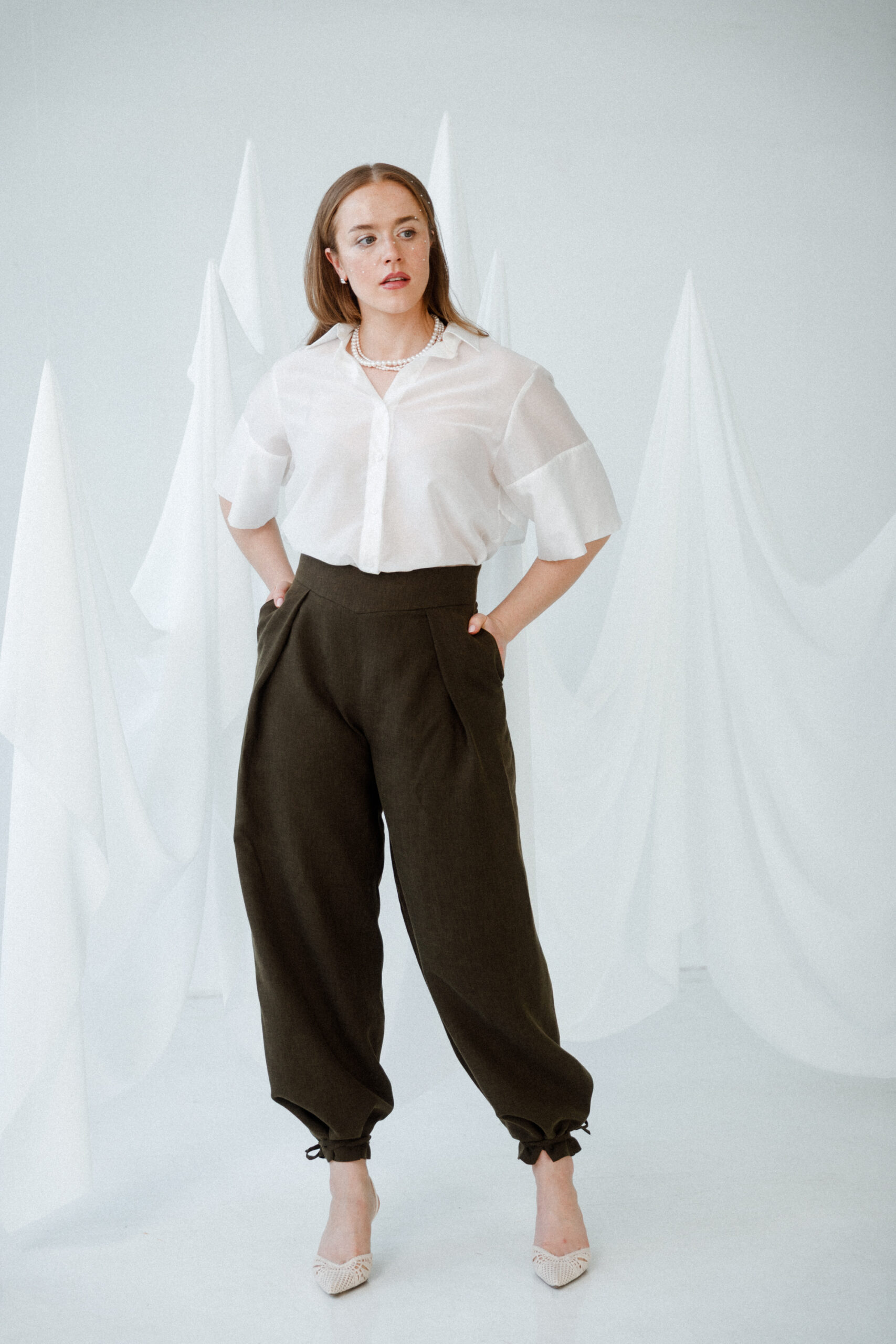 szerokie spodnie DUST khaki - obrazek 4