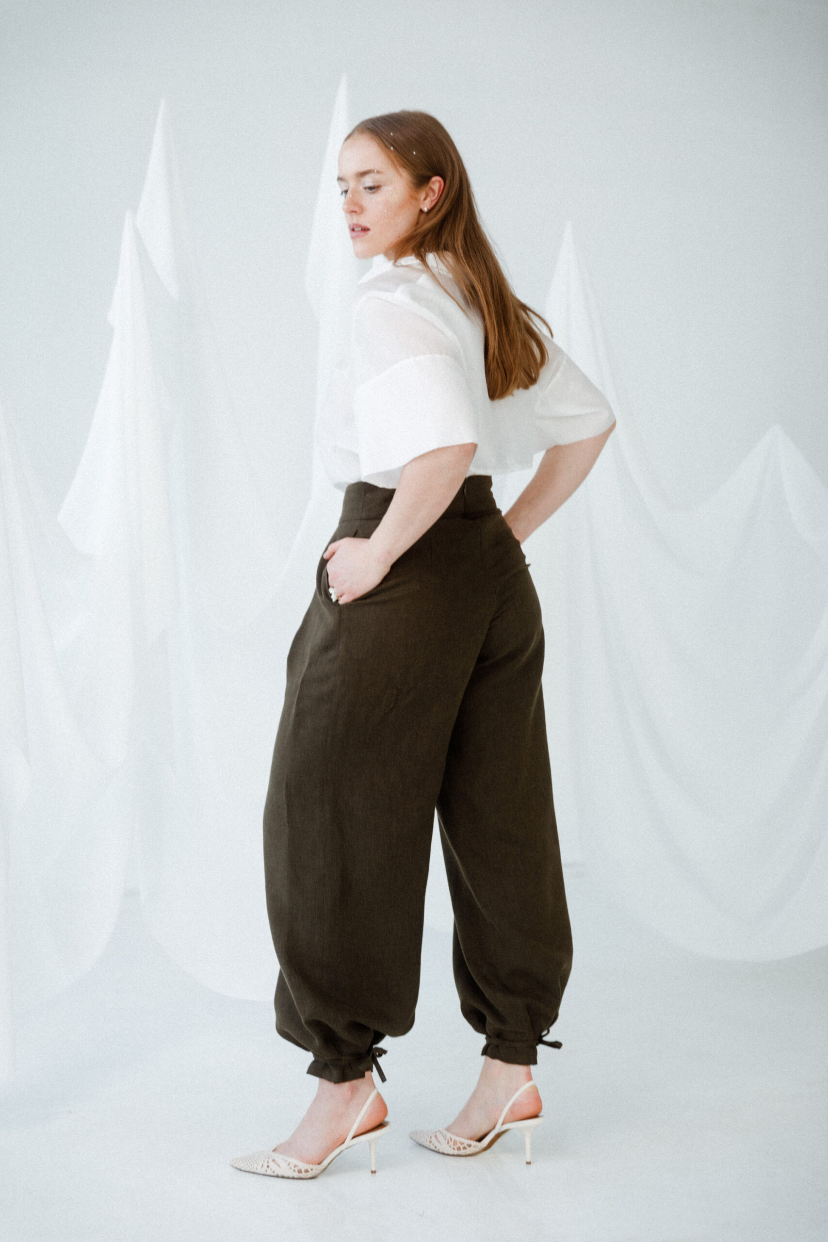 szerokie spodnie DUST khaki - obrazek 8