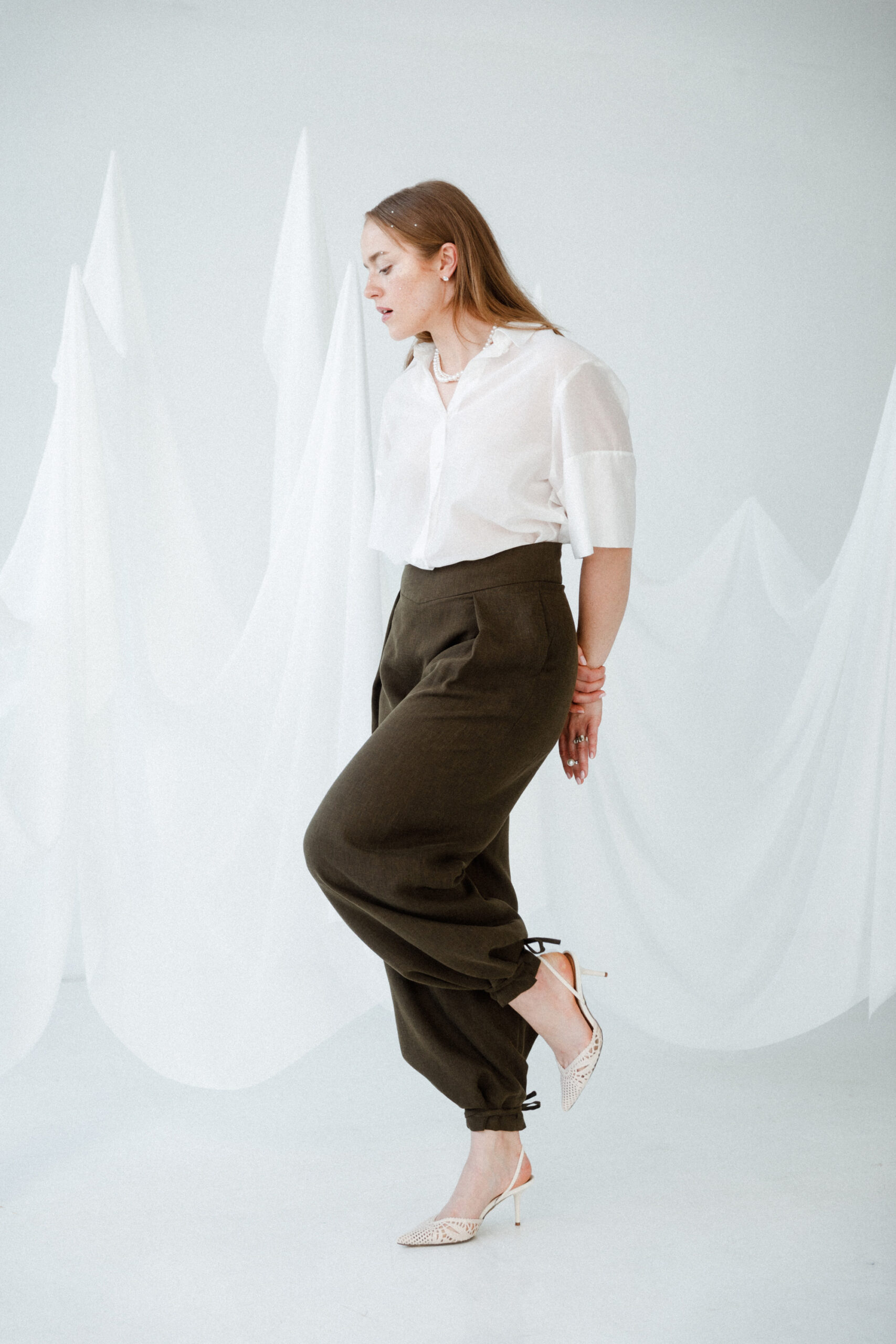 szerokie spodnie DUST khaki - obrazek 6